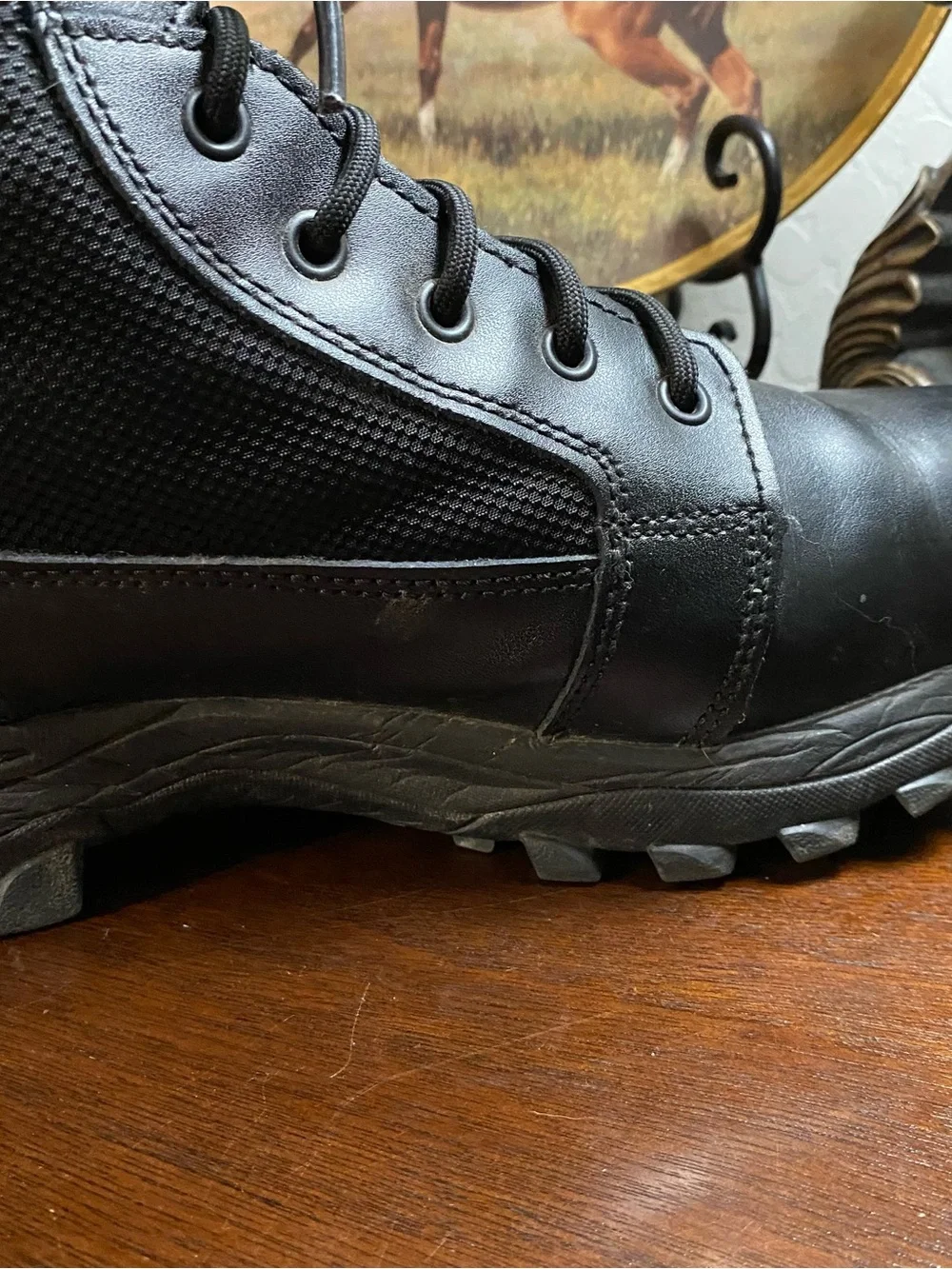 Bates Fuse Mens 10.5 Black Leather Tactical Boots E06510 Extra Wide Side Zip